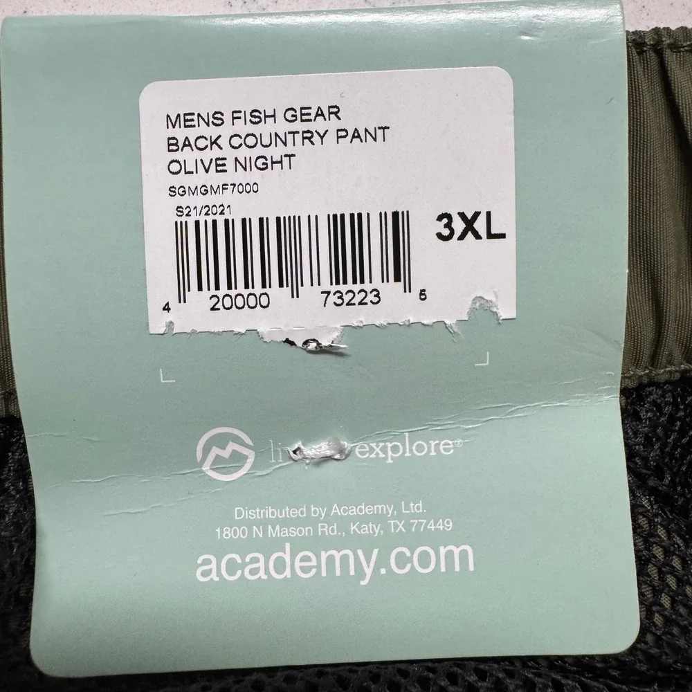 Magellan Outdoors Back Country Pant Mens 3XL Olive Night Fish Gear SGMGMF7000